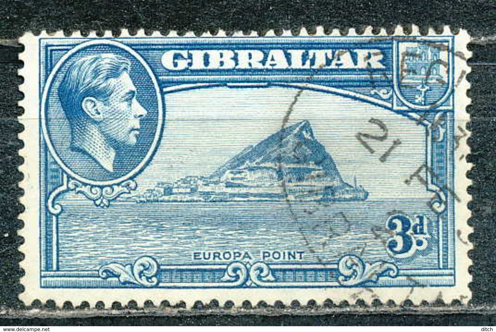 D - [SYL-0175]TB//-1938, N° 107, Une Pointe D'europe, Obl/used - Gibraltar