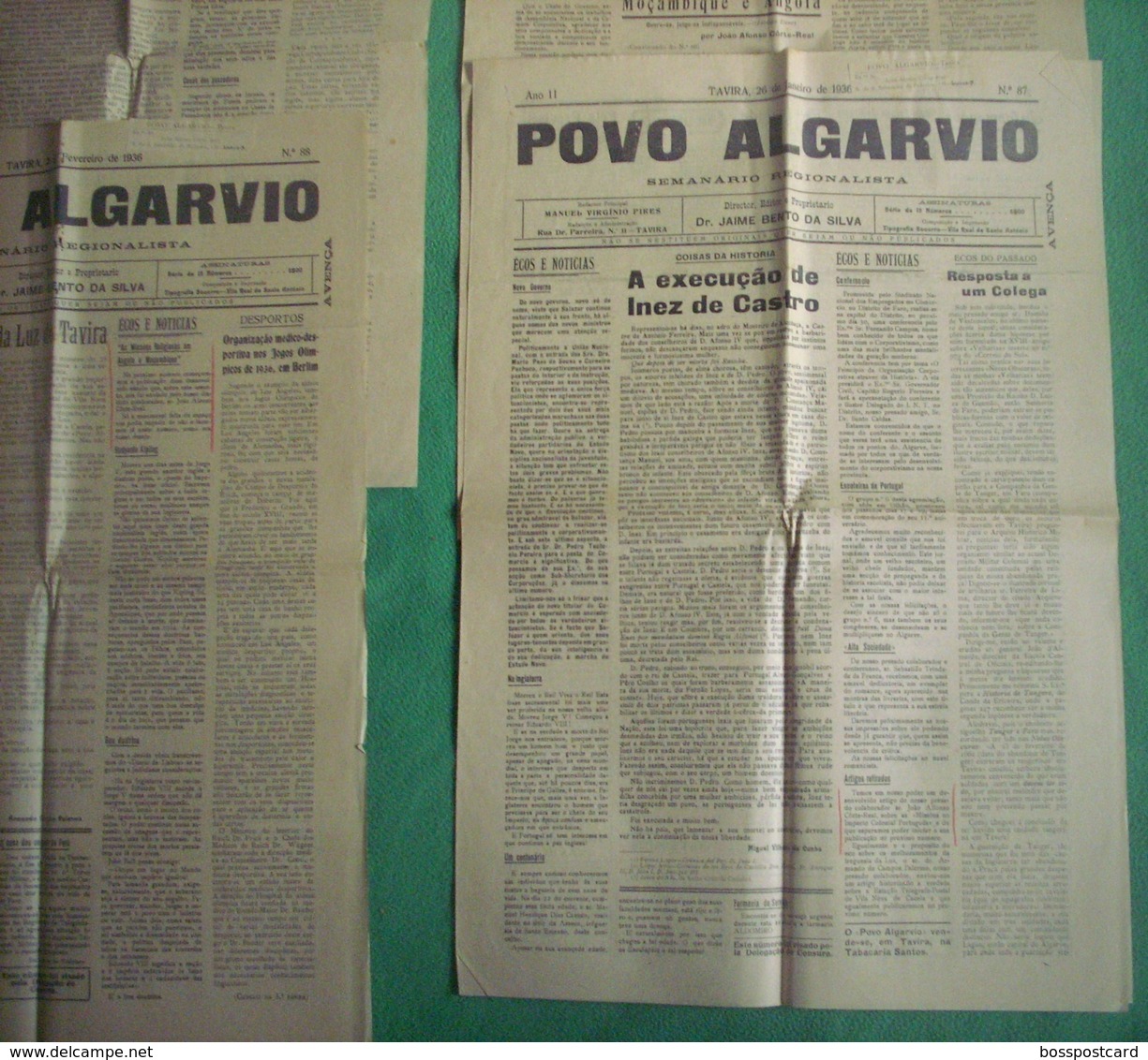 Tavira - 4 Jornais "Povo Algarvio" Nº 87, 88, 89, 92 De 1936 - Imprensa. Faro. - General Issues