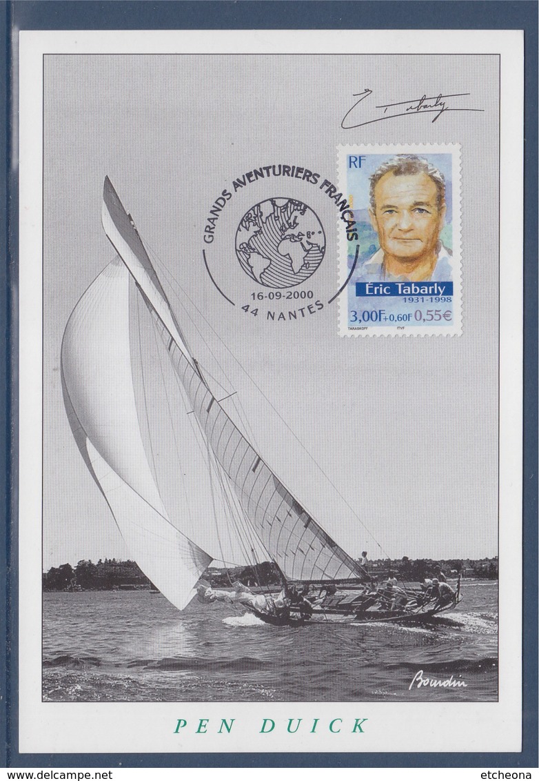 = Eric Tabarly Douarnenez 96 Pen-Duick Construit En 1898, N°3342 Nantes 16.09.2000, Amicale Philatélique L'Ancre - Voile