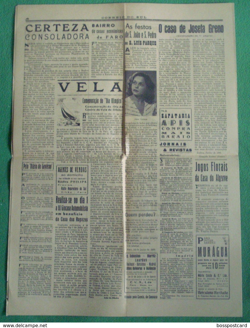 Faro - Jornal "Correio Do Sul" Nº 1753 De 21 De Junho De 1951 - Imprensa - General Issues