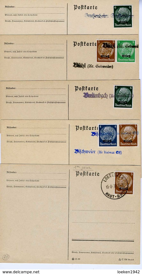 ELSASS ALSACE  27 POSTKARTEN Mit NOTSTEMPEL    PK1225 - Besetzungen 1938-45