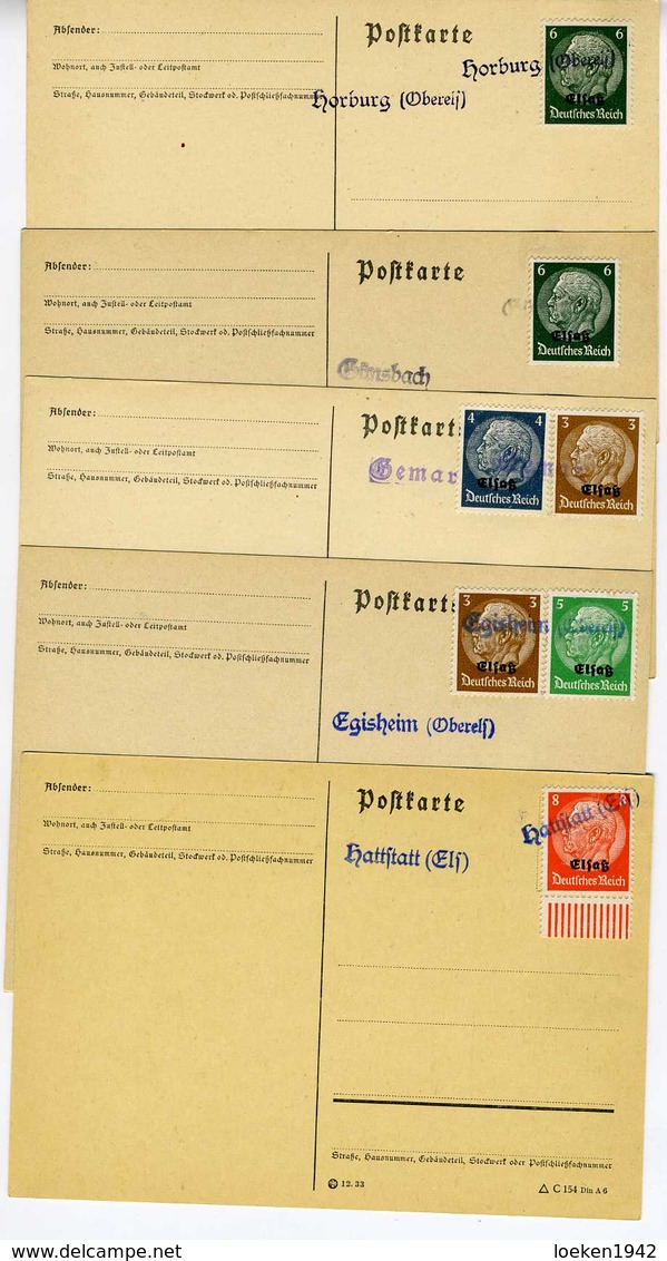 ELSASS ALSACE  27 POSTKARTEN Mit NOTSTEMPEL    PK1225 - Besetzungen 1938-45