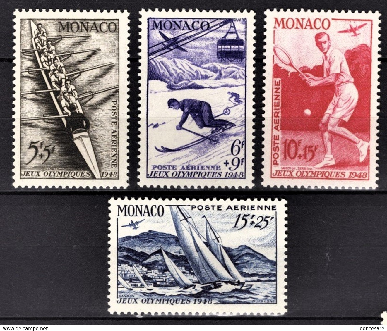 MONACO 1948 -  Y.T. SERIE N° 32 A 35 - 4 TP NEUFS** /1 - Poste Aérienne