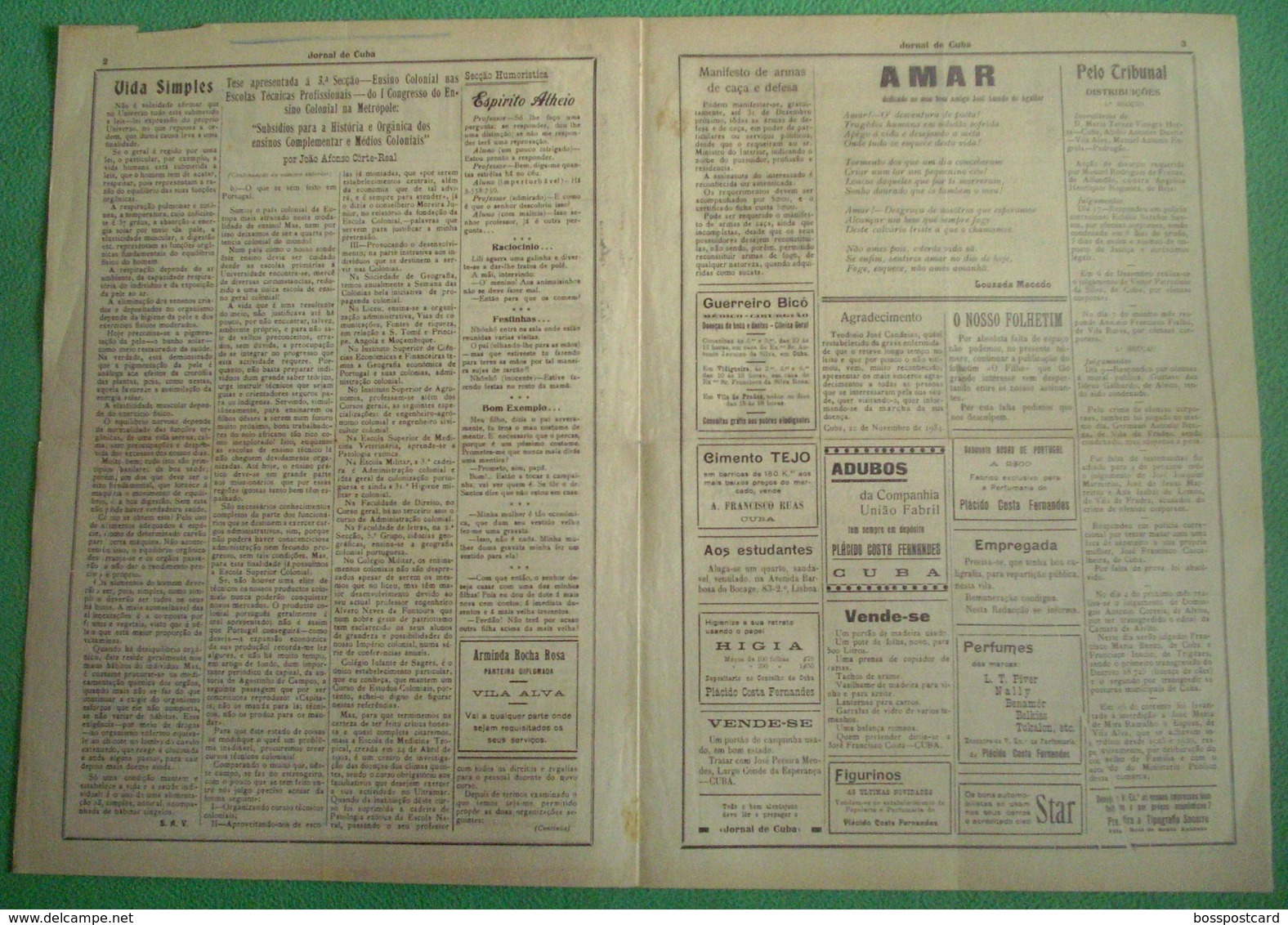 Cuba - "Jornal De Cuba" Nº 24 De 25 De Novembro De 1934 - Imprensa. Beja. Portugal. - Algemene Informatie