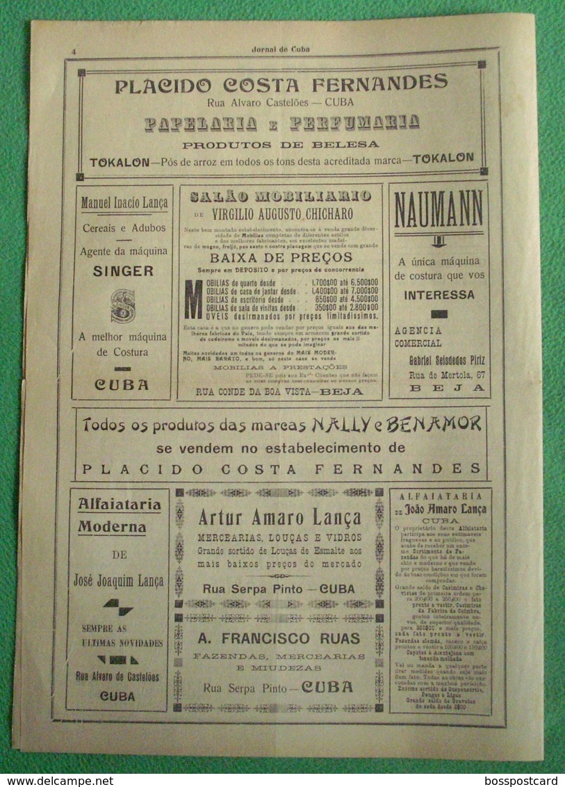 Cuba - "Jornal De Cuba" Nº 24 De 25 De Novembro De 1934 - Imprensa. Beja. Portugal. - Informations Générales