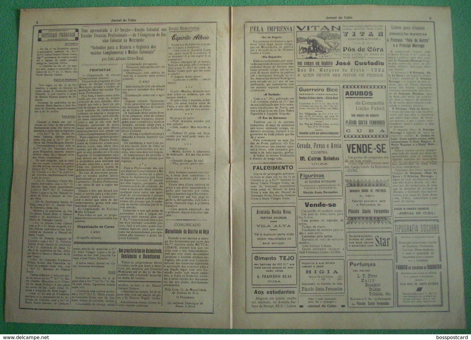 Cuba - "Jornal De Cuba" Nº 25 De 2 De Dezembro De 1934 - Imprensa. Beja. Portugal. - Informations Générales