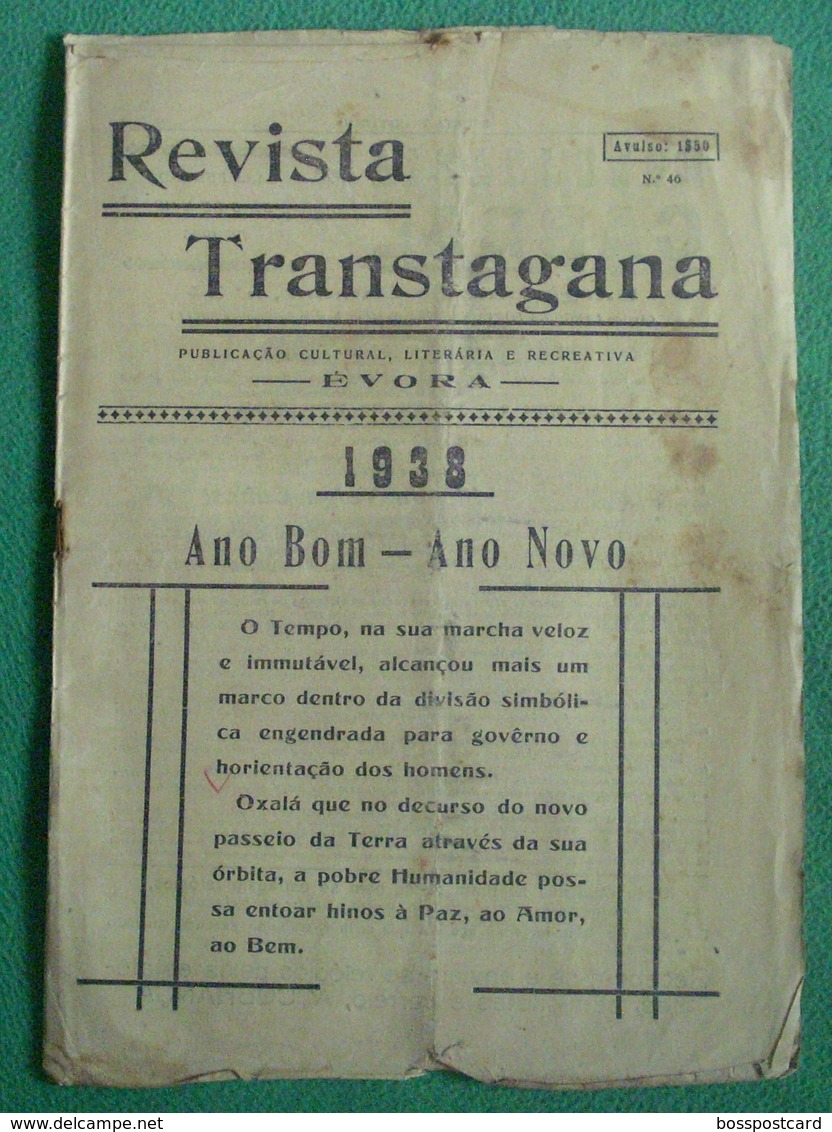 Évora - "Revista Transtagana" Nº 46 De 1938 - Jornal - Imprensa - Publicidade - Allgemeine Literatur
