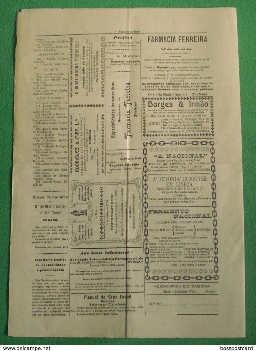 Tábua - Jornal "Comarca De Taboa" Nº 117 De 18 De Janeiro De 1933 - Imprensa. Coimbra. Portugal. - Informations Générales