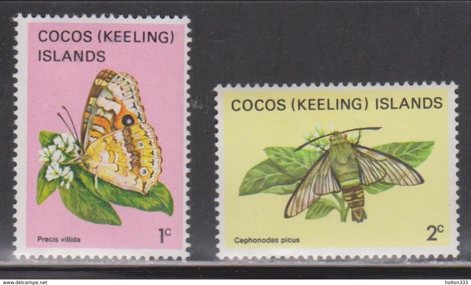 COCOS (KEELING) ISLANDS Scott # 87-8 MH - Butterfly & Moth - Isole Cocos (Keeling)