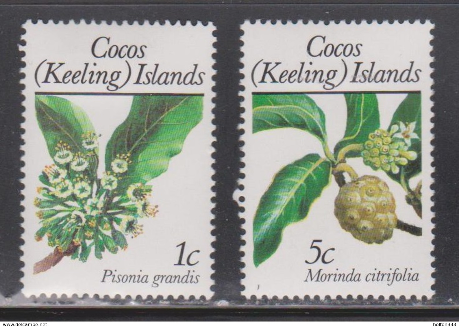 COCOS (KEELING) ISLANDS Scott # 183, 185 MH - Flowers - Cocos (Keeling) Islands