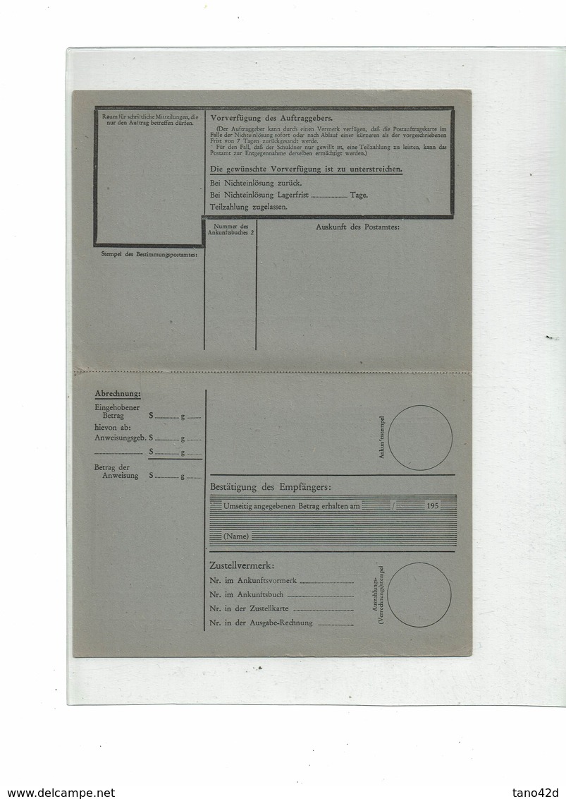 FAL14 - AUTRICHE CARTE POSTALE BON DE POSTE MICHEL AK30 - Altri & Non Classificati