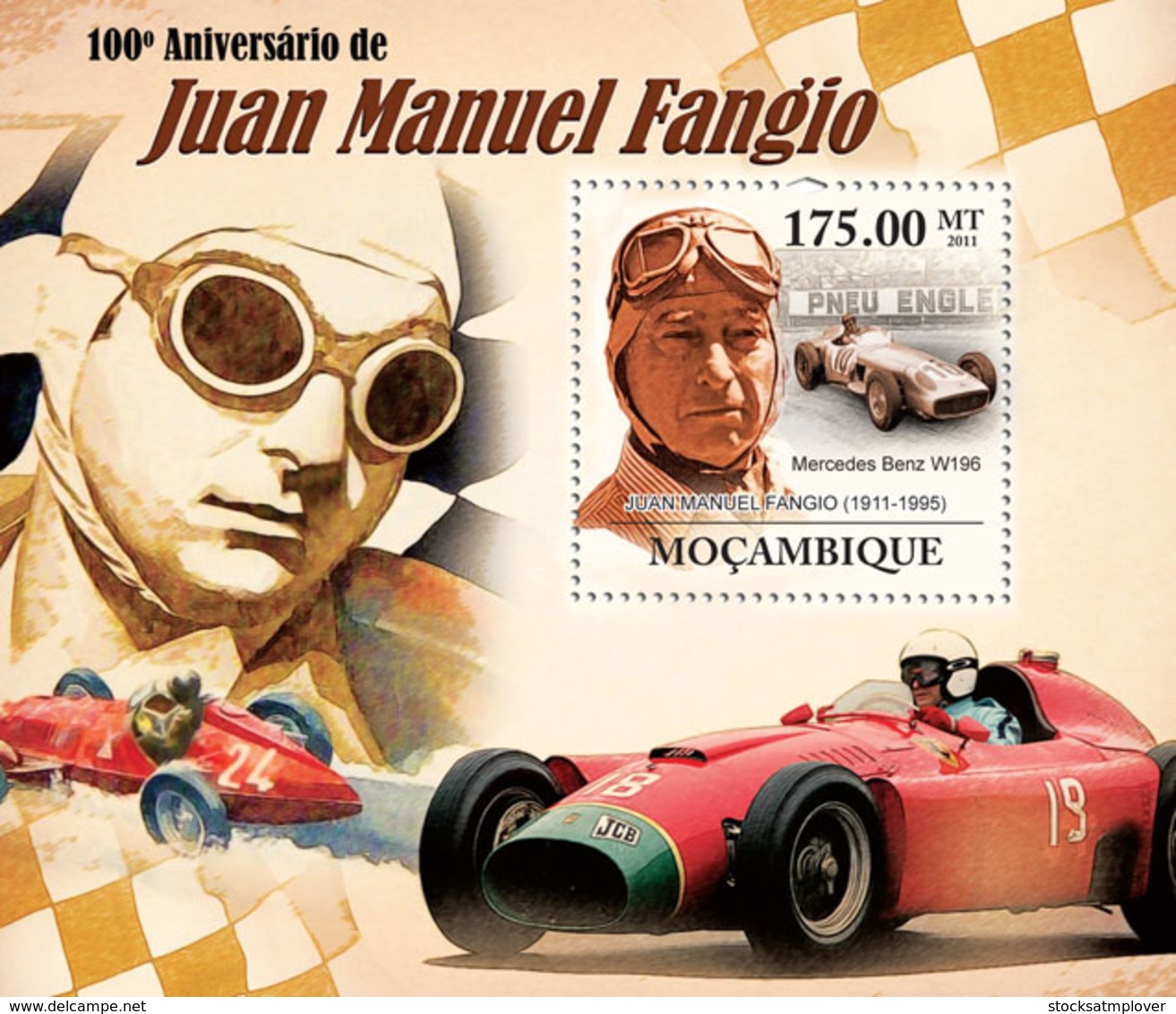 Mozambique  2011   Juan Manuel Fangio , Argentine Racing Car Driver - Mozambique