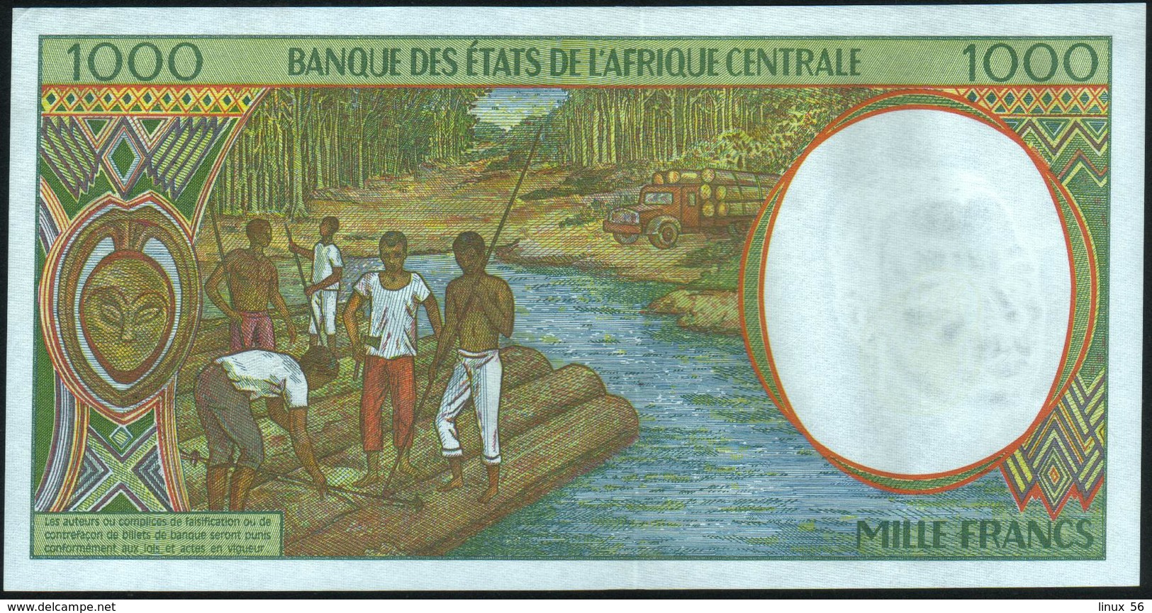 CENTRAL AFRICAN STATES {Republic Of Congo - C} 1.000 Francs 2000 AU P.102 Cg - Stati Centrafricani