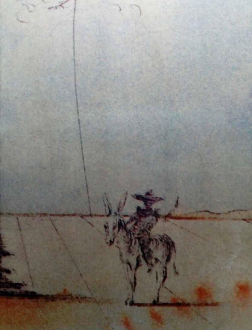 SALVADOR DALI Don Quixote  Colour Print On 50g 996 Silver Plate - Lithographien