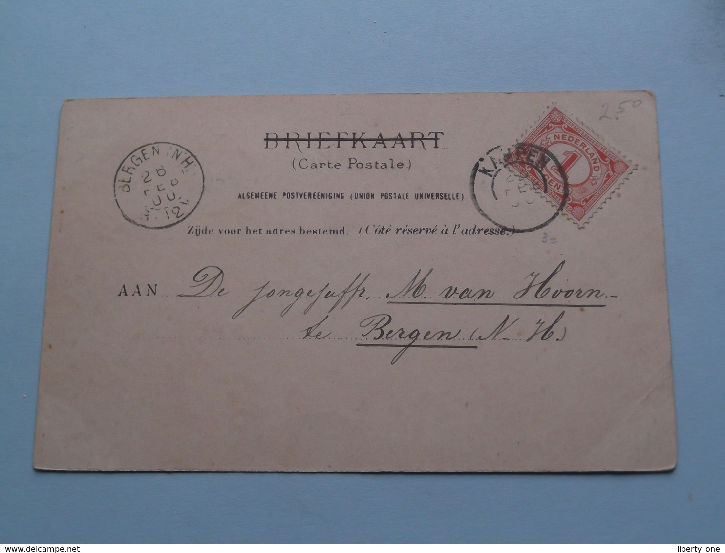 VOOR Den STRIJD (Eggenstein) Anno Stamp 1900 Bergen (N.H.) ( Zie/voir Foto Voor Details ) ! - Guerres - Autres