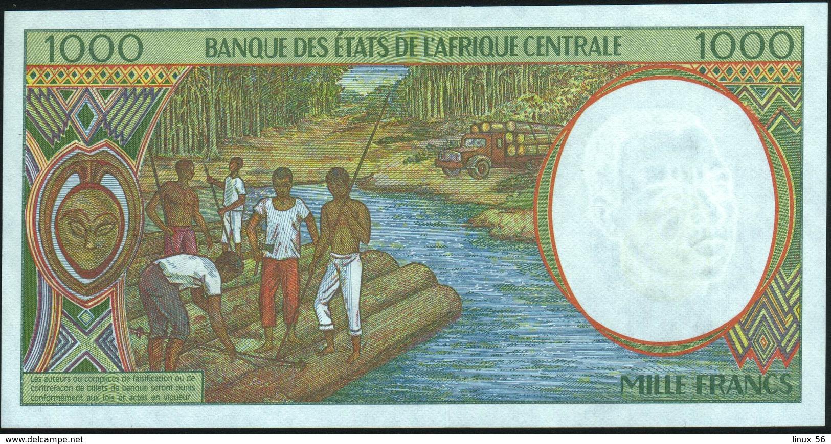 CENTRAL AFRICAN STATES - 1.000 Francs 2000 {Gabon ~ L} UNC P.402 Lg - Estados Centroafricanos