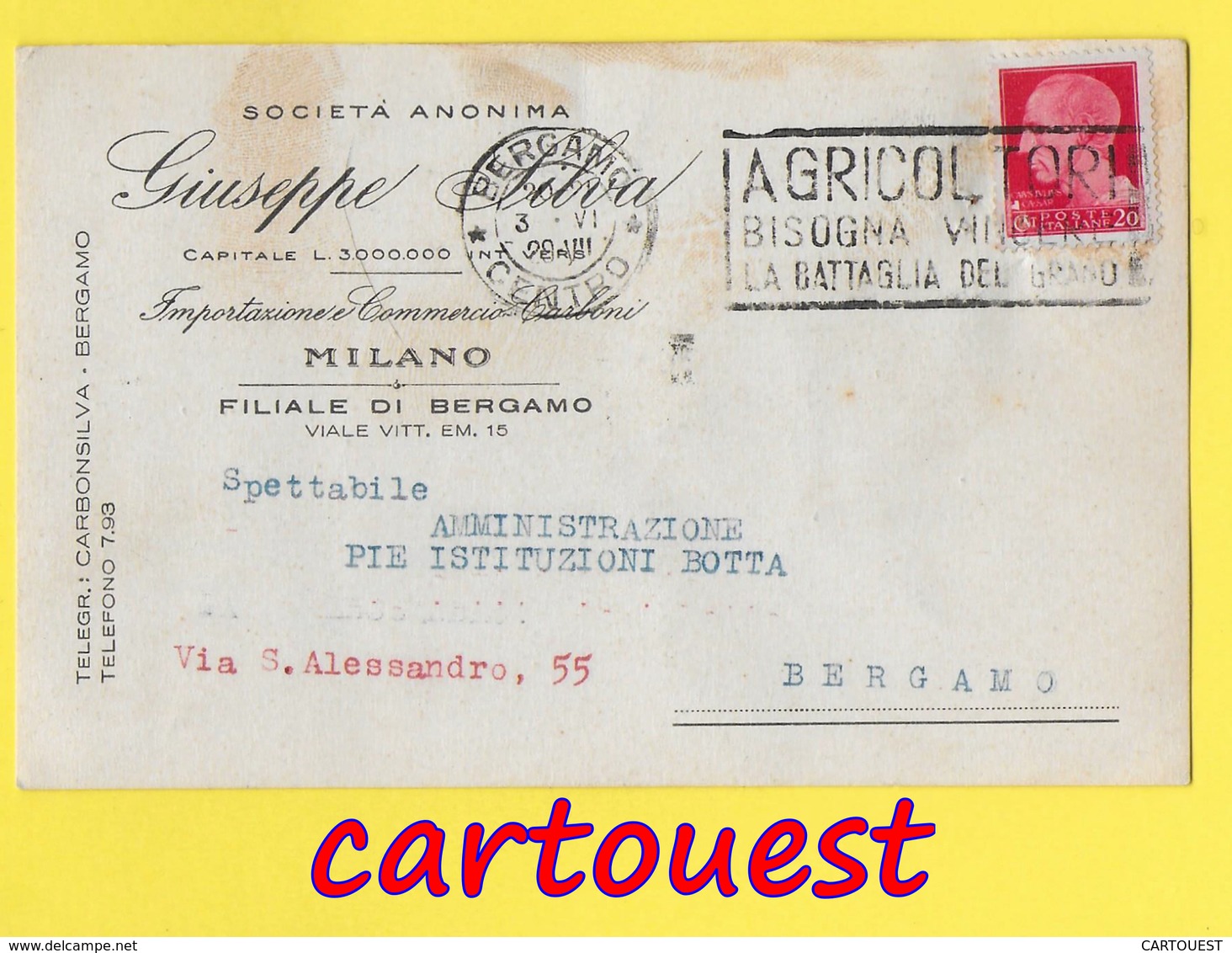 MILANO Importazione E Commercio Carboni  ֎ 1929 - Italie