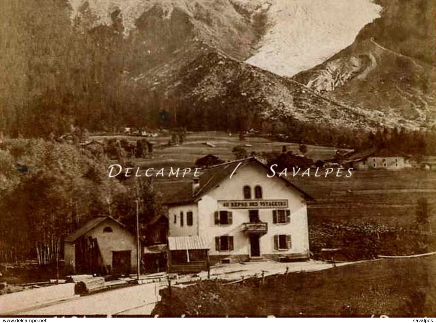 Chamonix Vers 1875 * Pont De Pirolataz, Auberge De Voyageurs * Photo Albumine Gabler - Voir Scans - Old (before 1900)