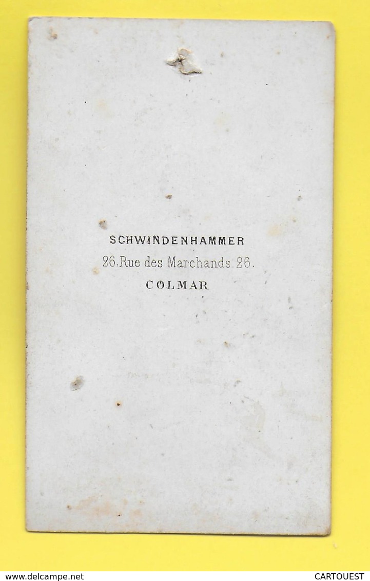 ֎ Photographie Albumen ֎ CDV Circa 1870 DE SCHWINDENHAMMER à COLMAR Portrait  MILITAIRE Médailles  ֎ - Guerra, Militari
