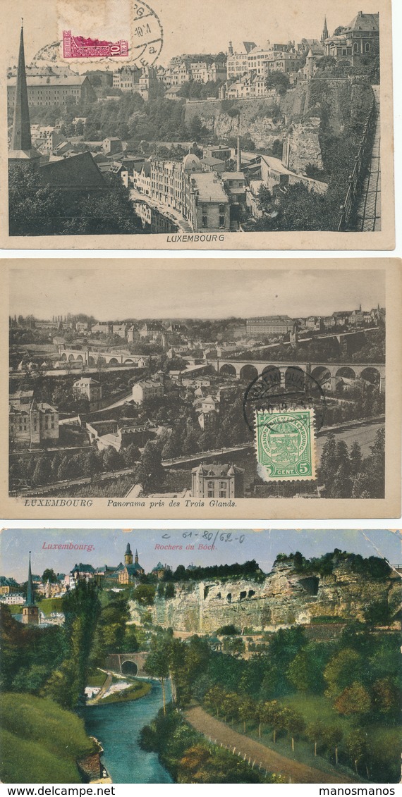 408/29 - Ensemble De 6 Cartes-vues Du Luxembourg 1919 , Avec Censures Belge D' ARLON - Divers Nos De Censeurs - 1914-24 Marie-Adélaïde