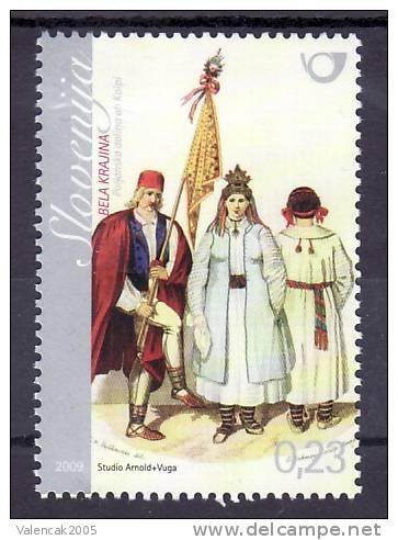 1243/ Slowenien Slovenia 2009 MiNr. 701 ** MNH Volkstracht National Costumes Bela Krajina - Slowenien