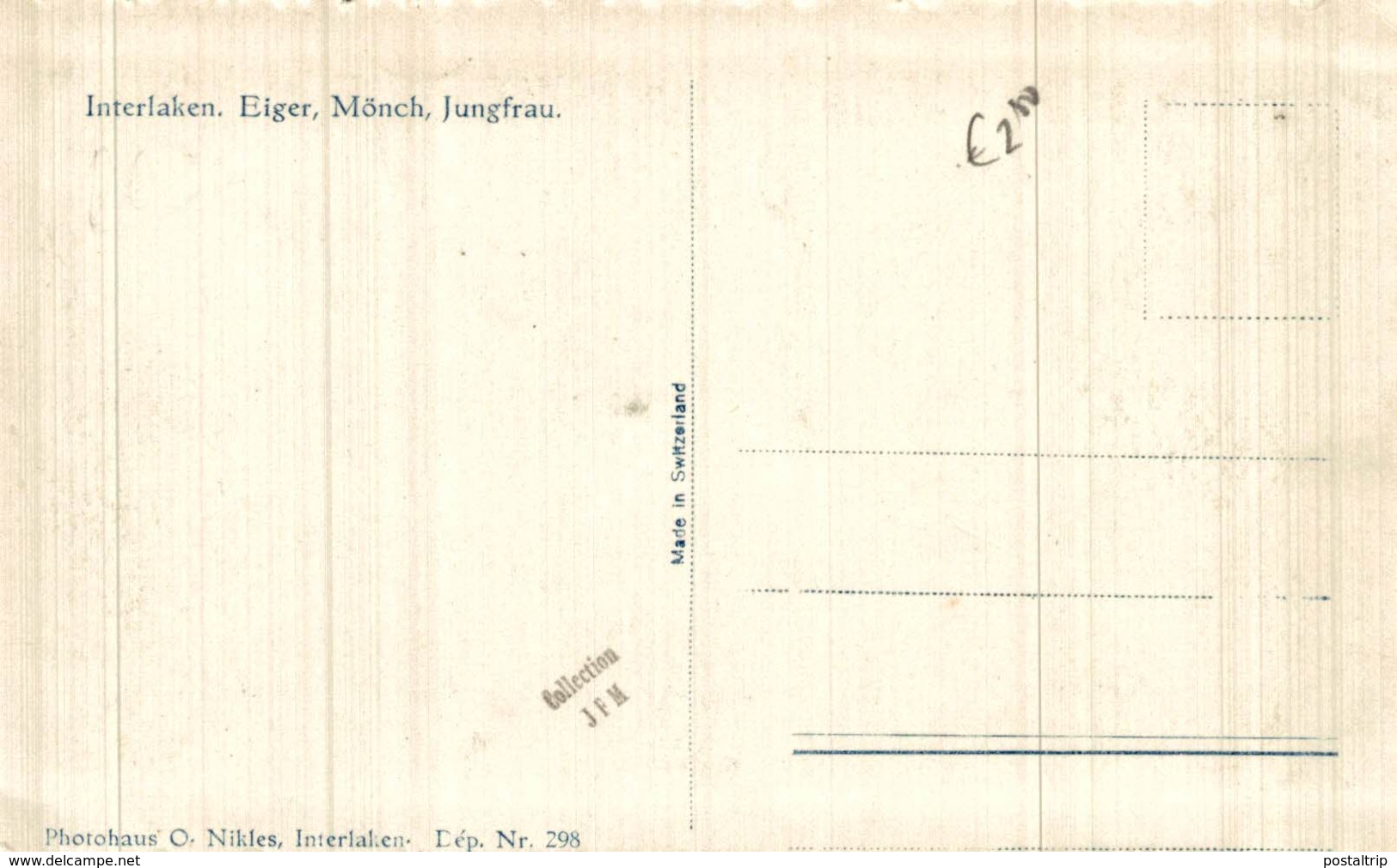 INTERLAKEN- Unterseen, Eiger, Mönch. Suiza Switzerland Suisse Schweiz - Unterseen