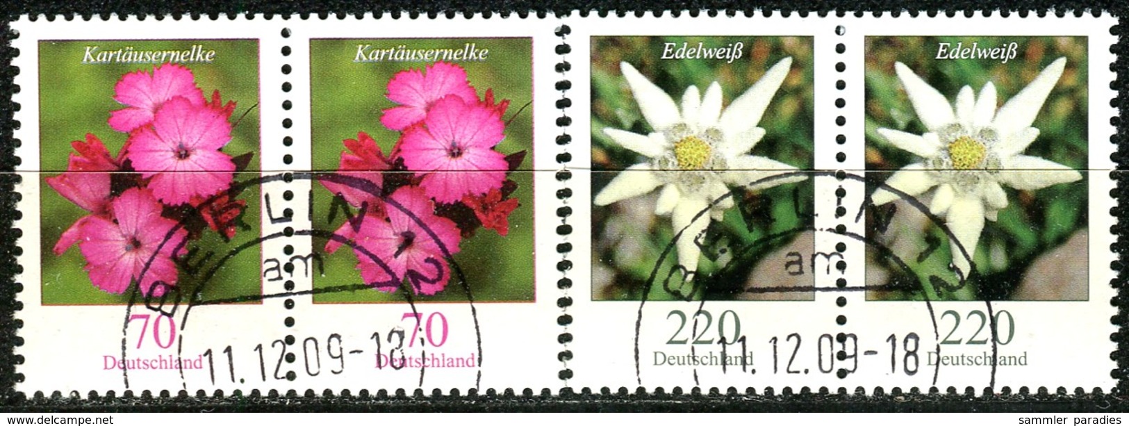 BRD - Mi 2529 / 2530 Waagrechte Paare - OO Gestempelt (F) - 70-220C                Blumen XI - Used Stamps