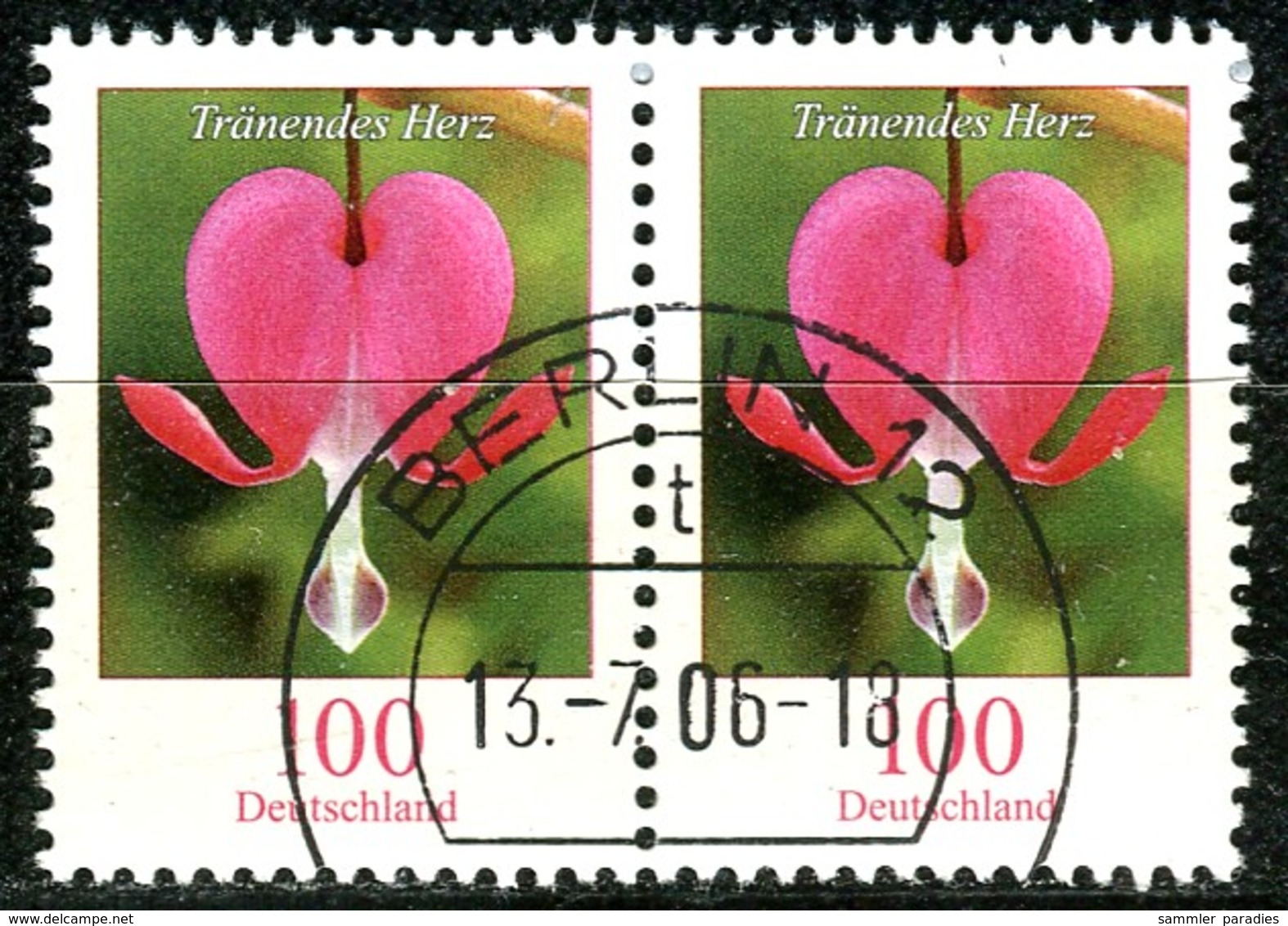 BRD - Mi 2547 Waagrechtes Paar - OO Gestempelt (C) - 100C Blumen XIII      Tränendes Herz - Used Stamps