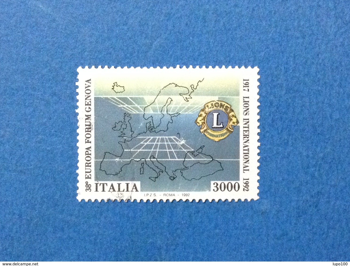 1992 ITALIA FRANCOBOLLO USATO STAMP USED LIONS INTERNATIONAL - 1991-00: Used