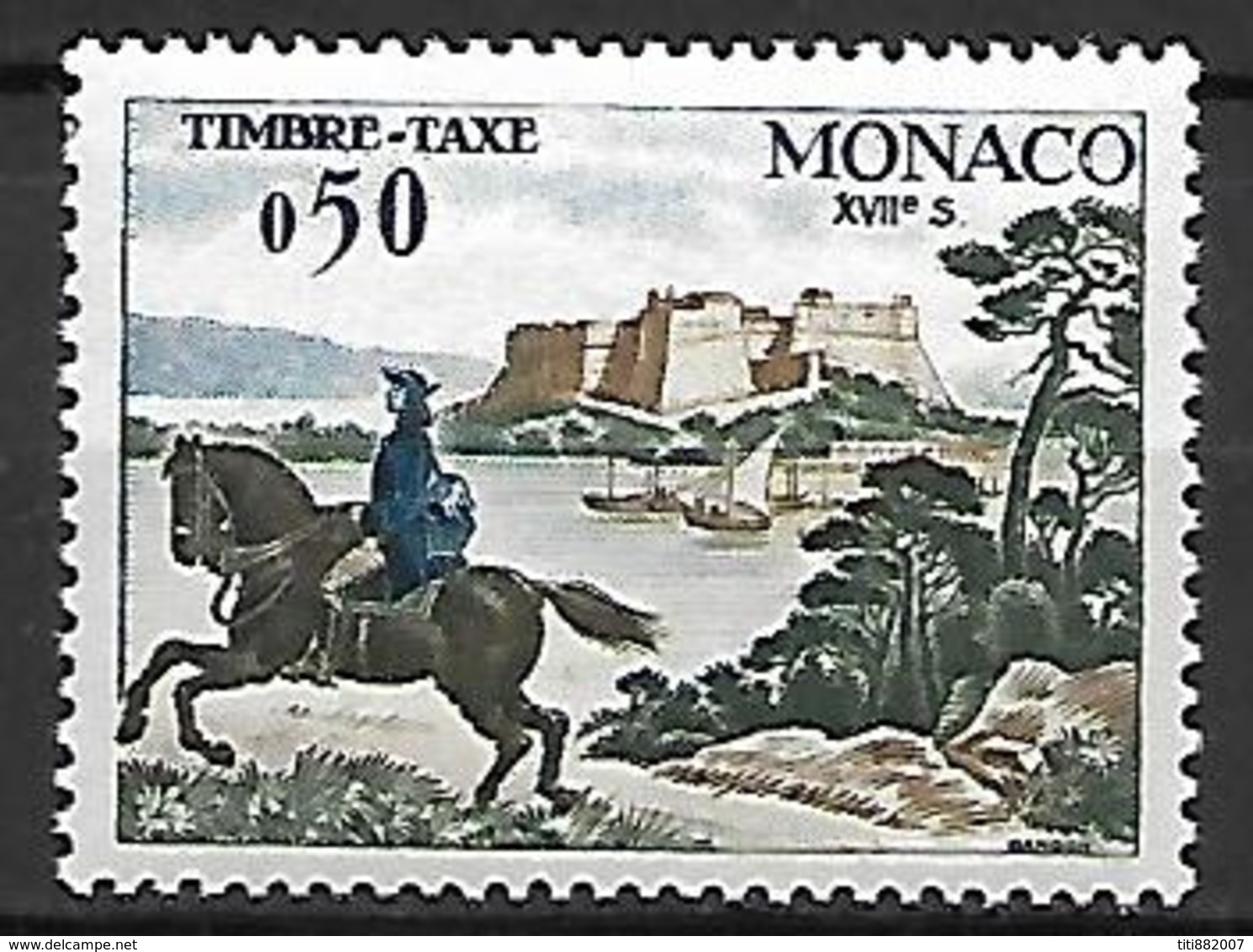 MONACO    -   Timbre-Taxe  -  1960.   Y&T N° 61 ** .  Messager à Cheval - Postage Due