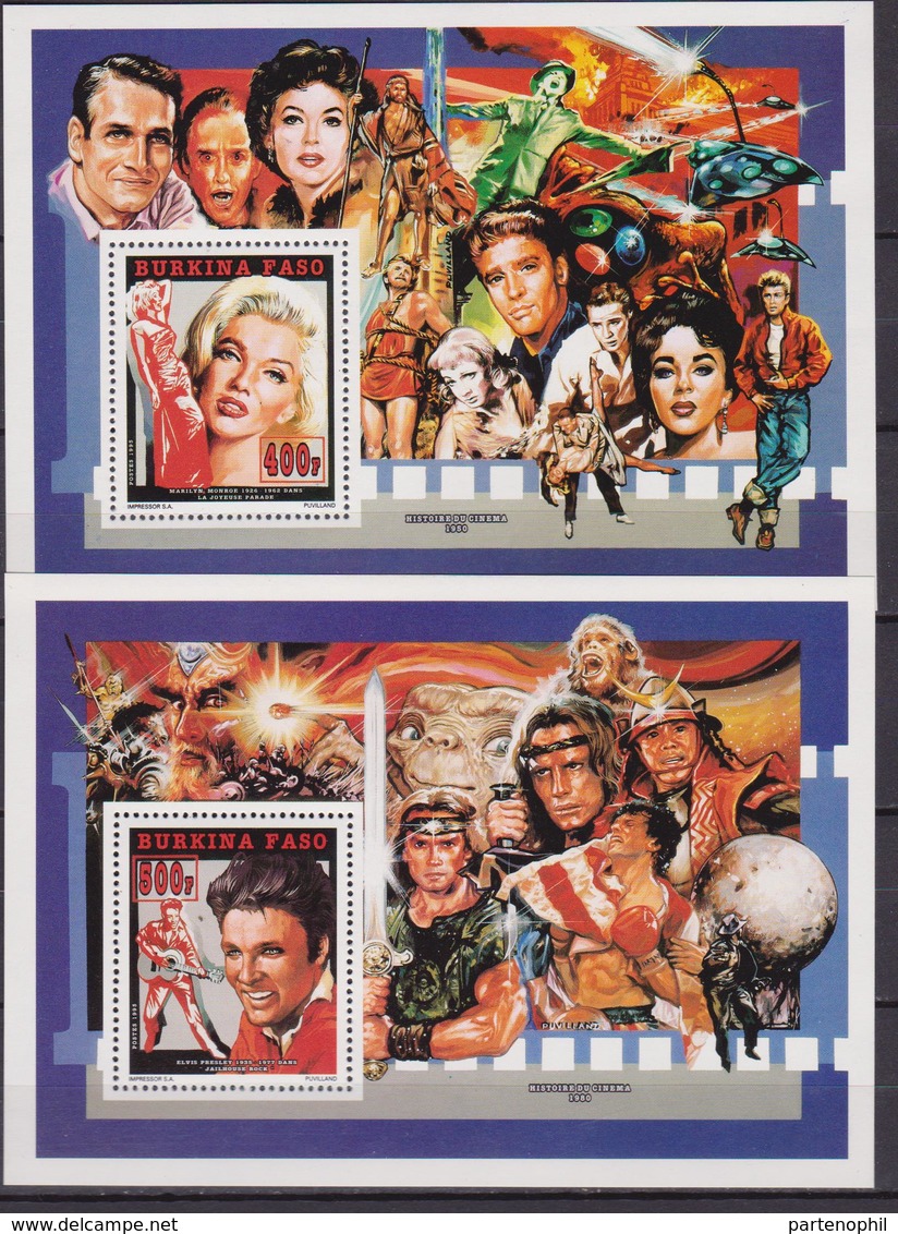 Burkina Faso Cinema Movie Elvis / M. Monroe Set MNH - Cinema