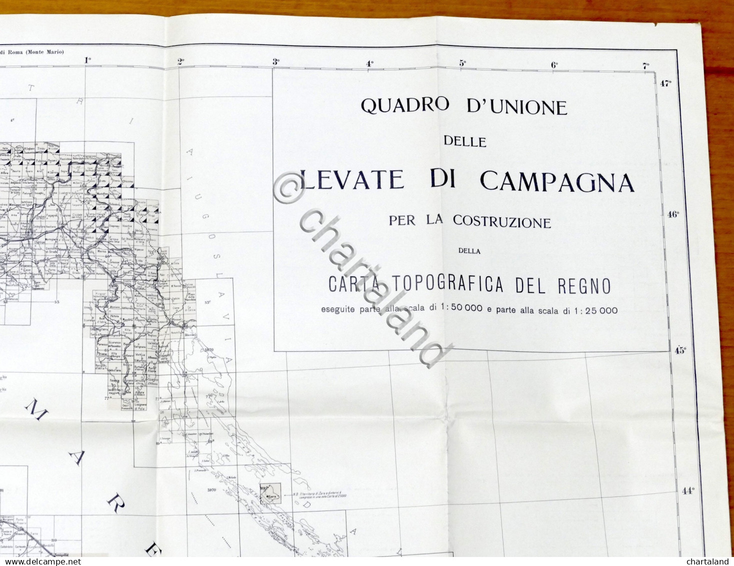 Militaria Quadro Unione Levate Di Campagna Per Carta Topografica Del Regno 1937 - Altri & Non Classificati