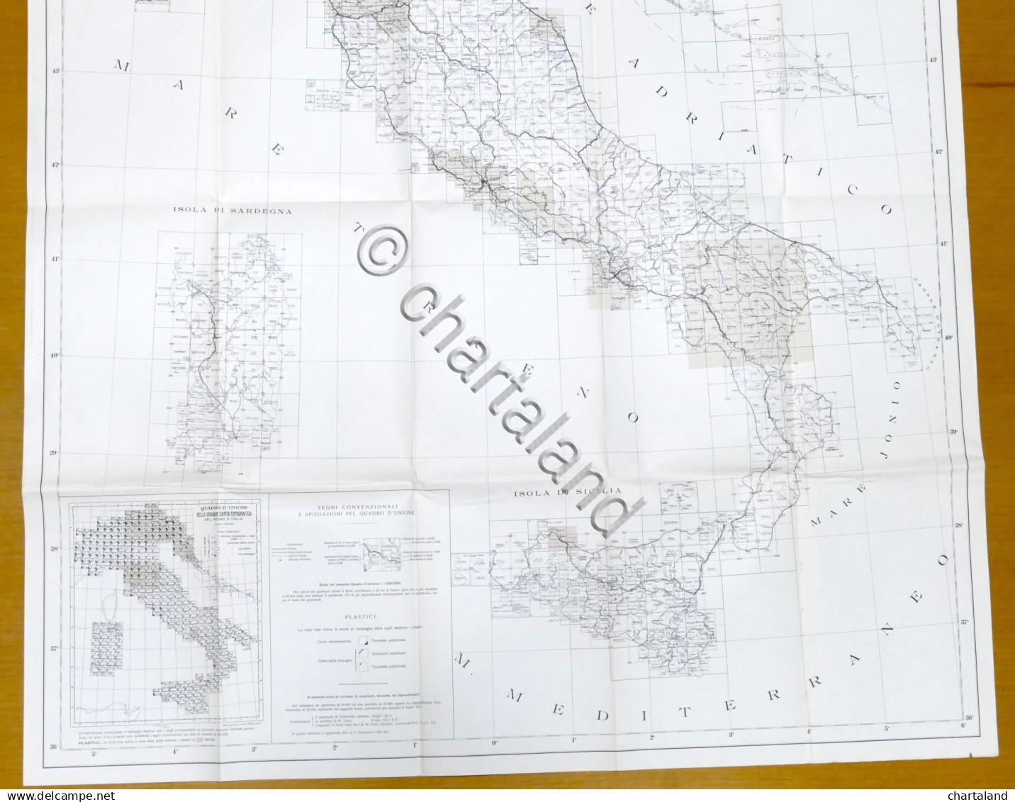 Militaria Quadro Unione Levate Di Campagna Per Carta Topografica Del Regno 1937 - Altri & Non Classificati