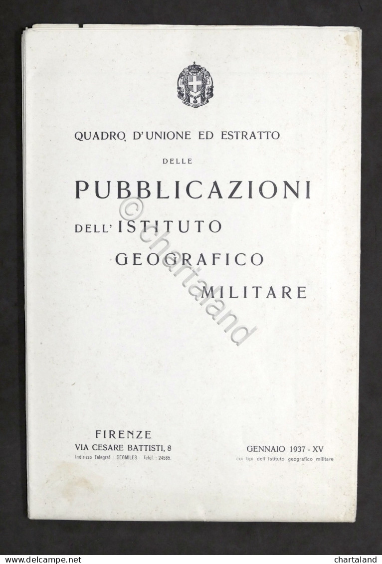 Militaria Quadro Unione Levate Di Campagna Per Carta Topografica Del Regno 1937 - Altri & Non Classificati