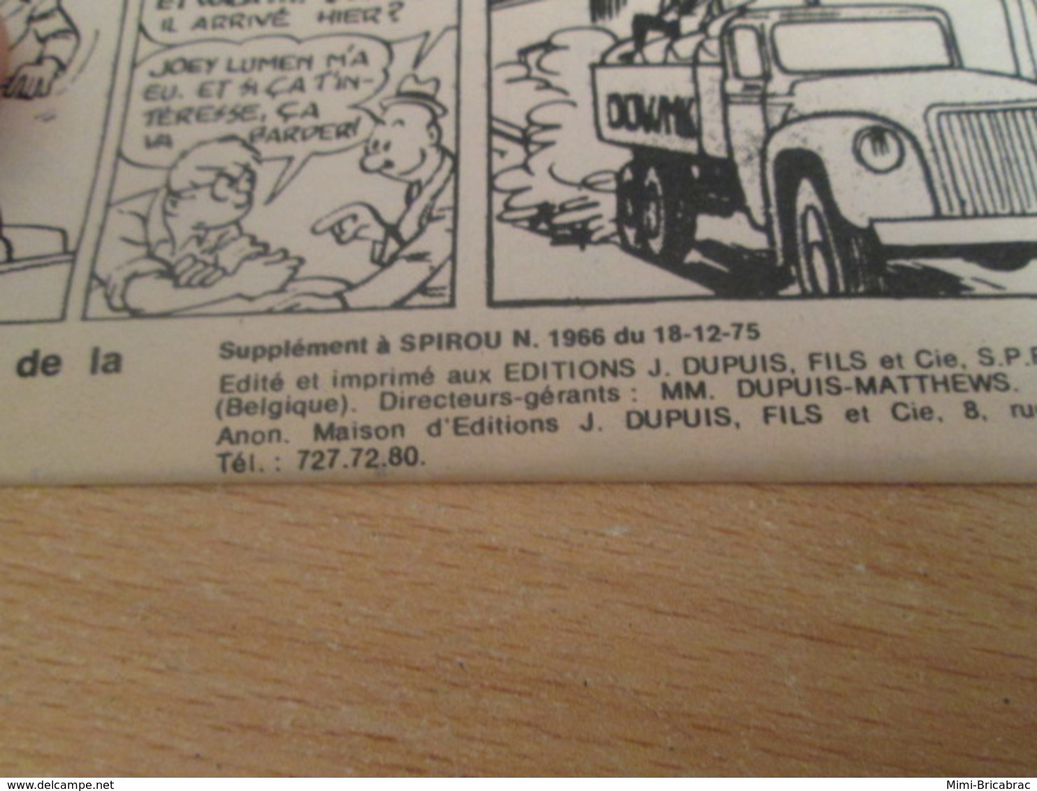 SPI2019 Supplément à SPIROU N°1966 De 1975 / CLASSIQUES DUPUIS / TILLIEUX - FELIX CENT DOLLARS LE REVE - Spirou Magazine