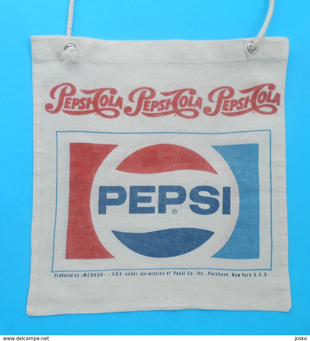 PEPSI-COLA .... Ex Communist Yugoslavia Beautifull Vintage Very High Quality Canvas Bag 1970s  RRRR - Andere & Zonder Classificatie