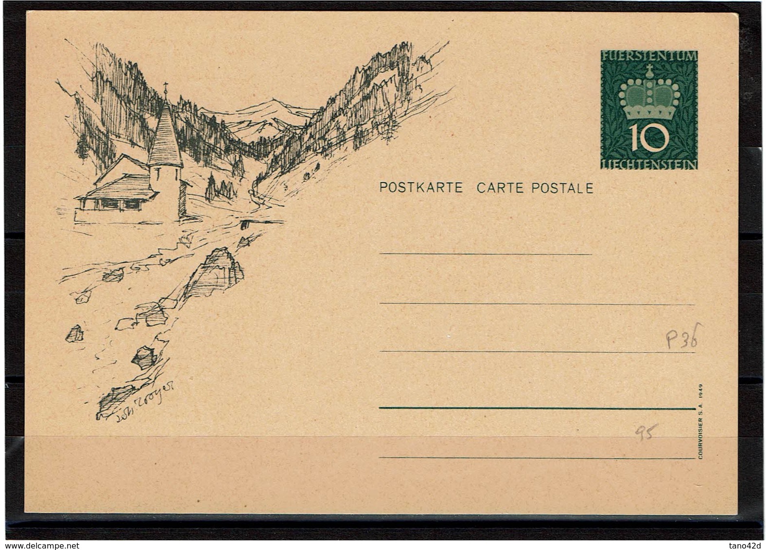 FAL14 - LIECHTENSTEIN CARTE POSTALE MICHEL N°P36 - Stamped Stationery