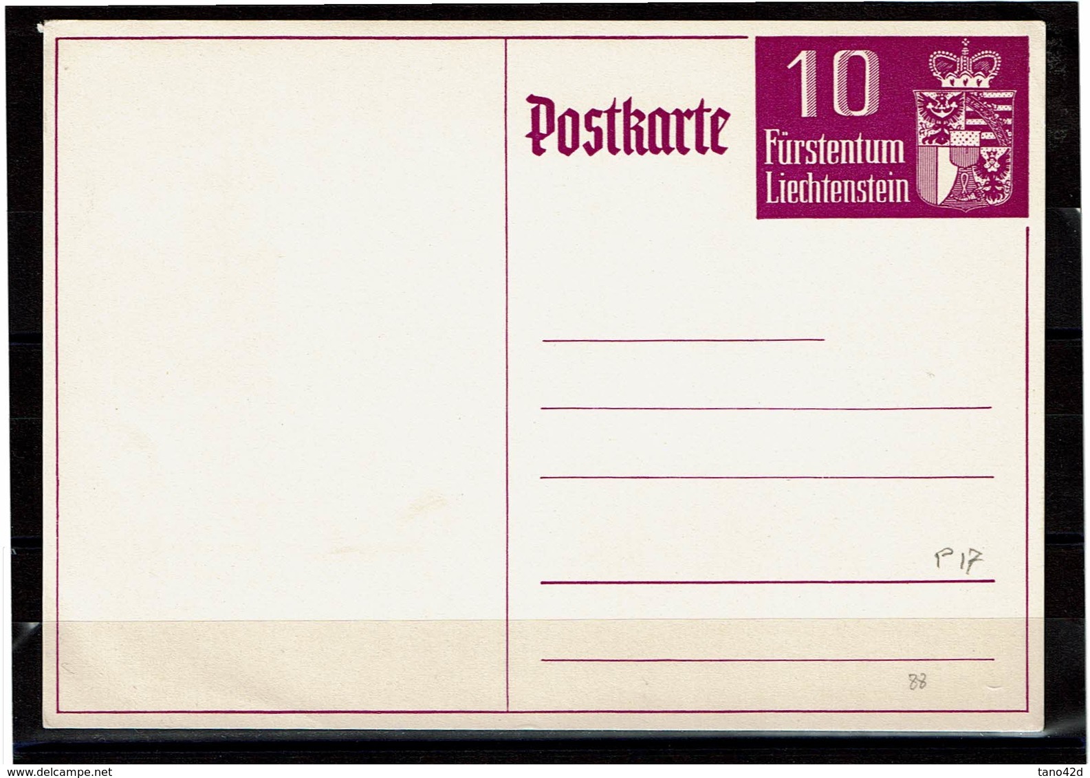 FAL14 - LIECHTENSTEIN CARTE POSTALE MICHEL N°P17 - Stamped Stationery