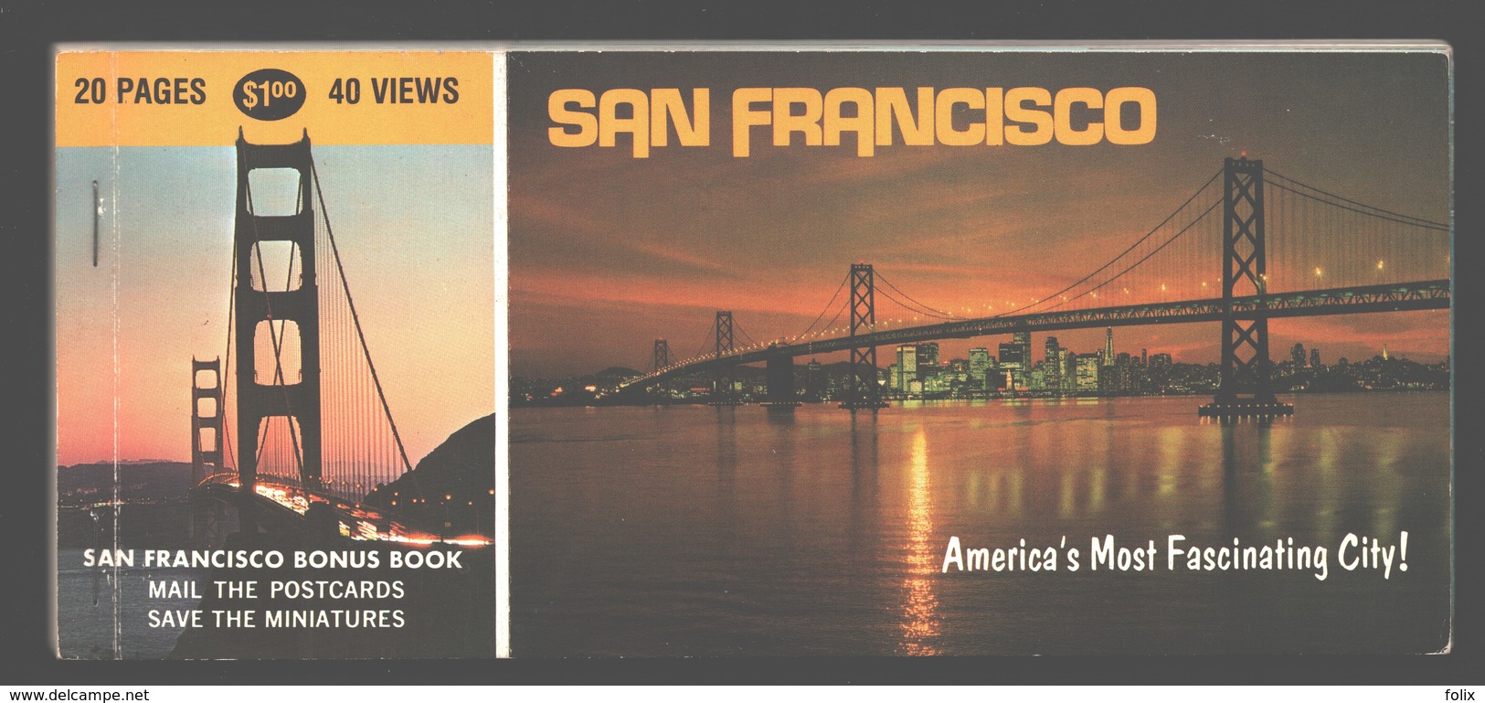 San Francisco - Booklet America's Most Fascinating City - 20 Pages, 40 Views - 2 Larger Views Missing - 20,8 X 9 Cm - San Francisco