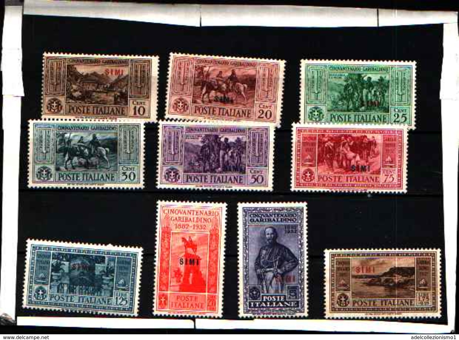 5709BIS )  EGEO-SIMI- 50º Anniversario Della Morte Di Giuseppe Garibaldi - 28 Agosto 1932 -SERIE  -MNH** - Aegean (Simi)