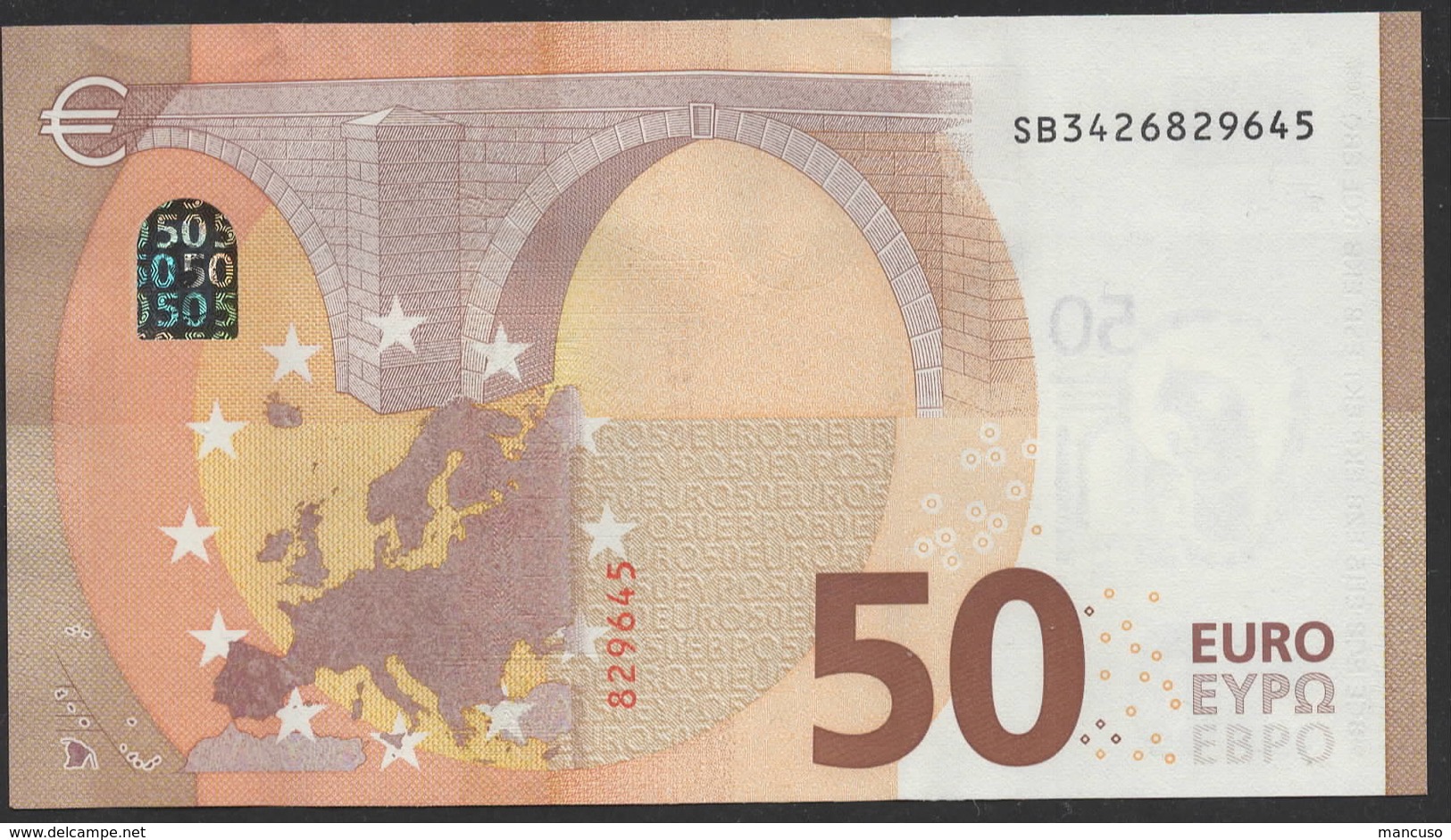 50 EURO ITALIA  SB  S021  Ch. "42"  - DRAGHI   UNC - 50 Euro