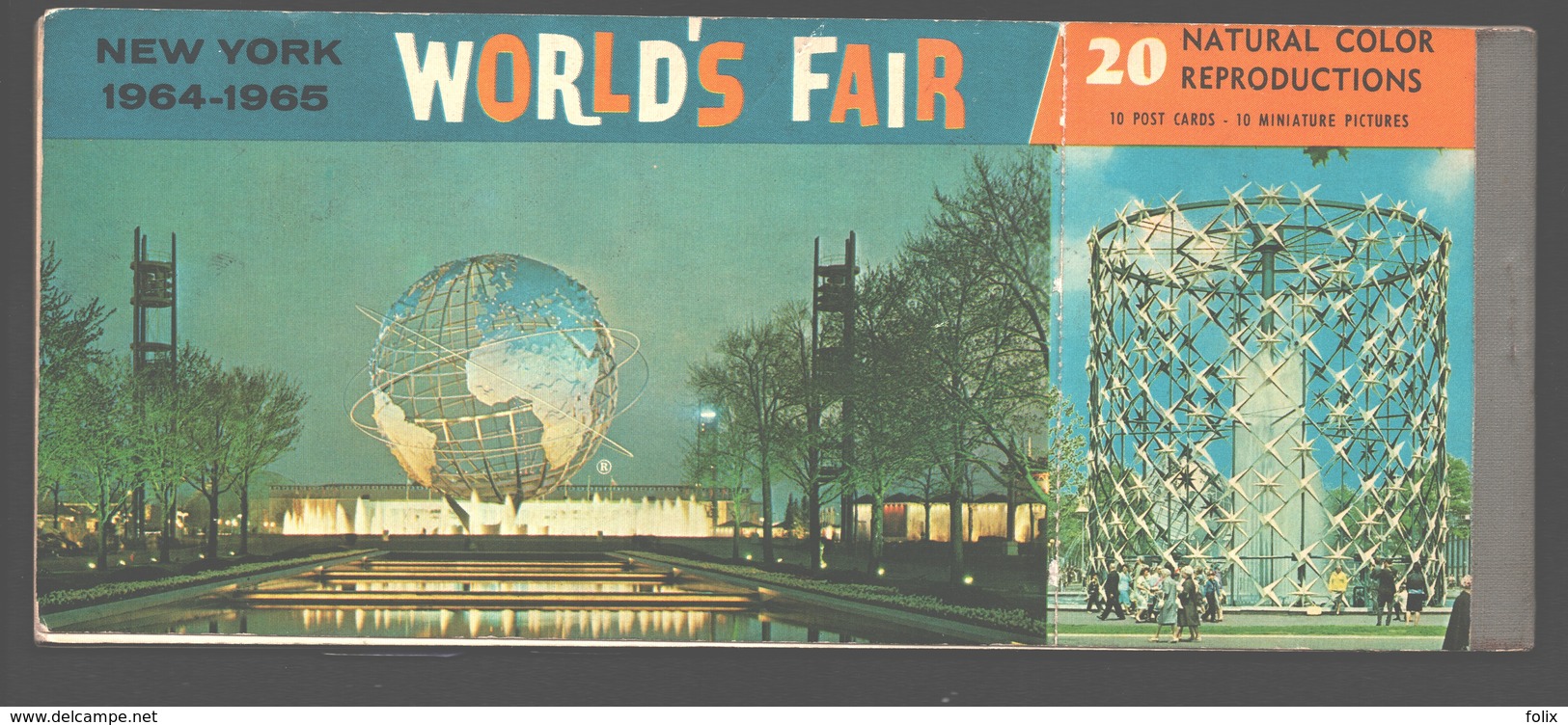 New York - Booklet World's Fair 1964-1965 - 10 Post Cards 10 Miniature Pictures - 20,7 X 8,6 Cm - Complete - Tentoonstellingen