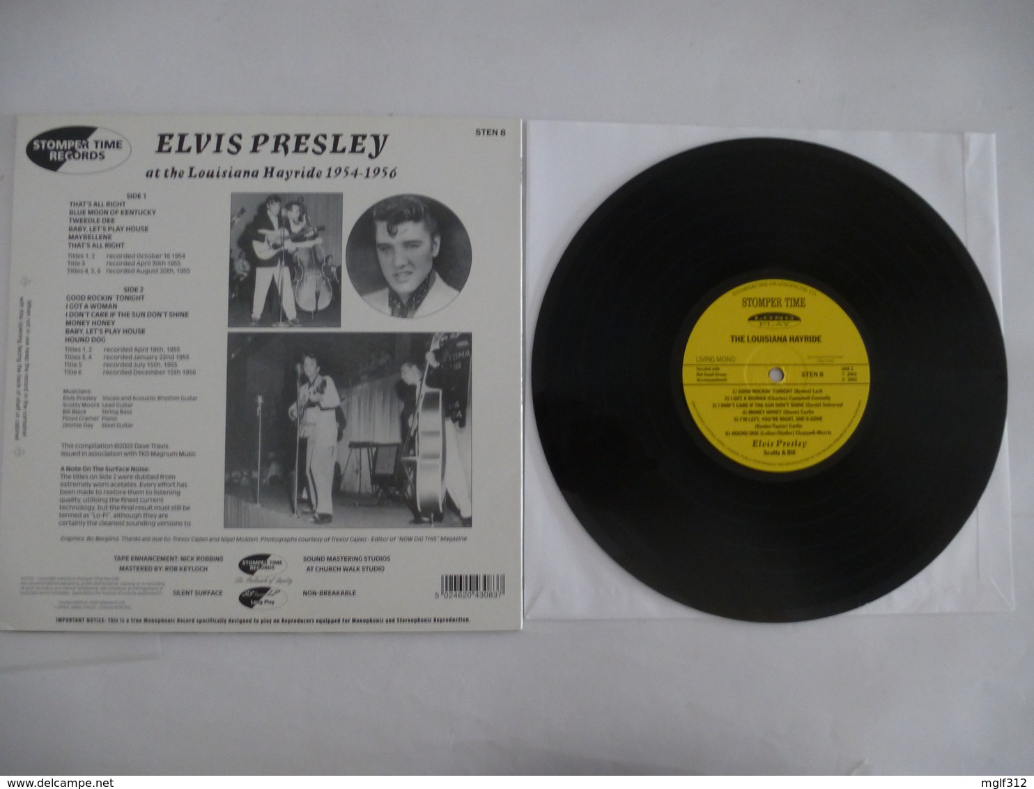 ELVIS PRESLEY : At The Louisiana Hayride 1954-56  Vinyle 25 CM STEN 8 STOMPER TIME RECORDS édité En 2002 - Ediciones De Colección