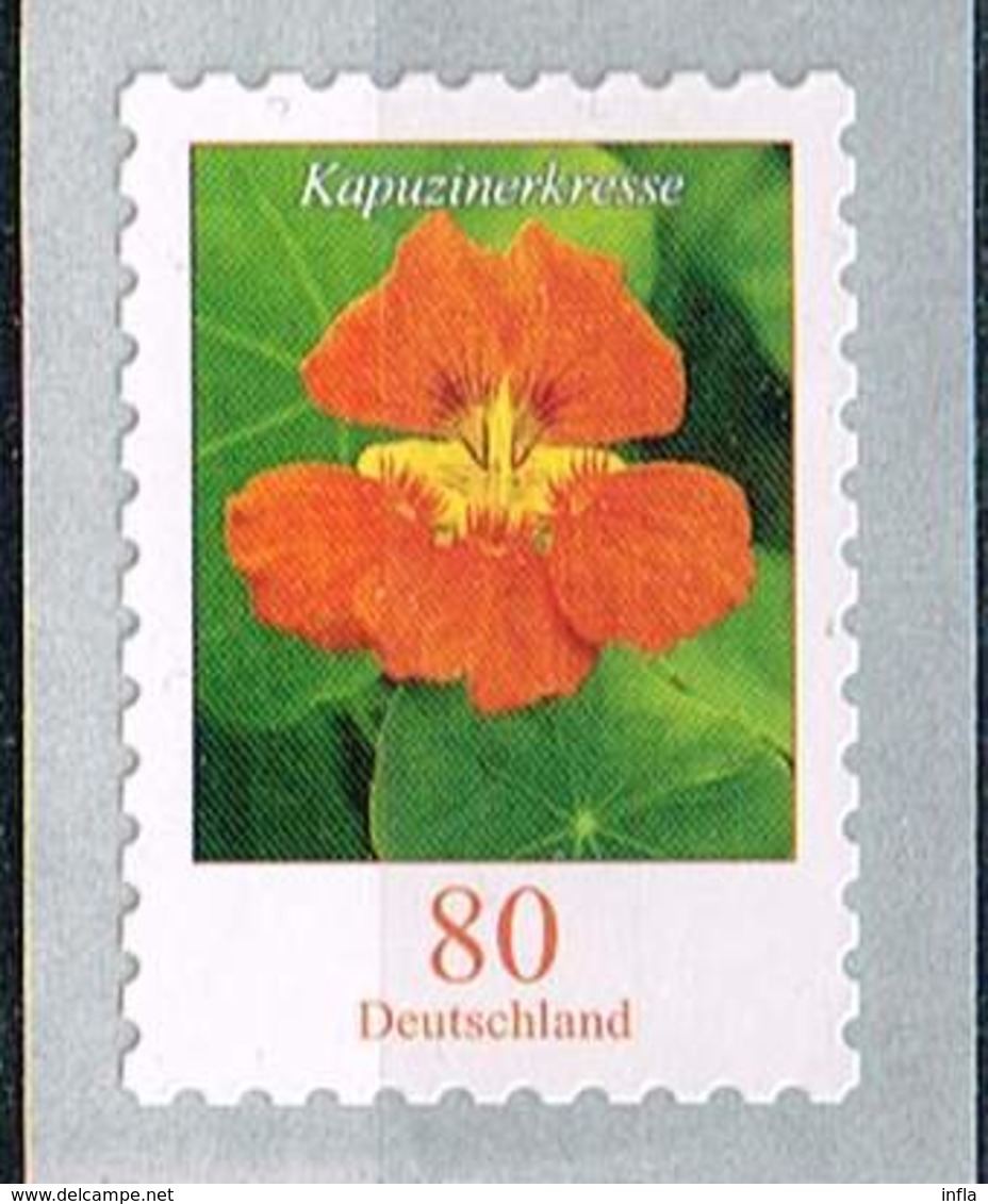 Bund 2019,Michel# R ** Blumen: Kapuzinerkresse Selbstklebend Von Der 100er Rolle Mit Nr. - Unused Stamps