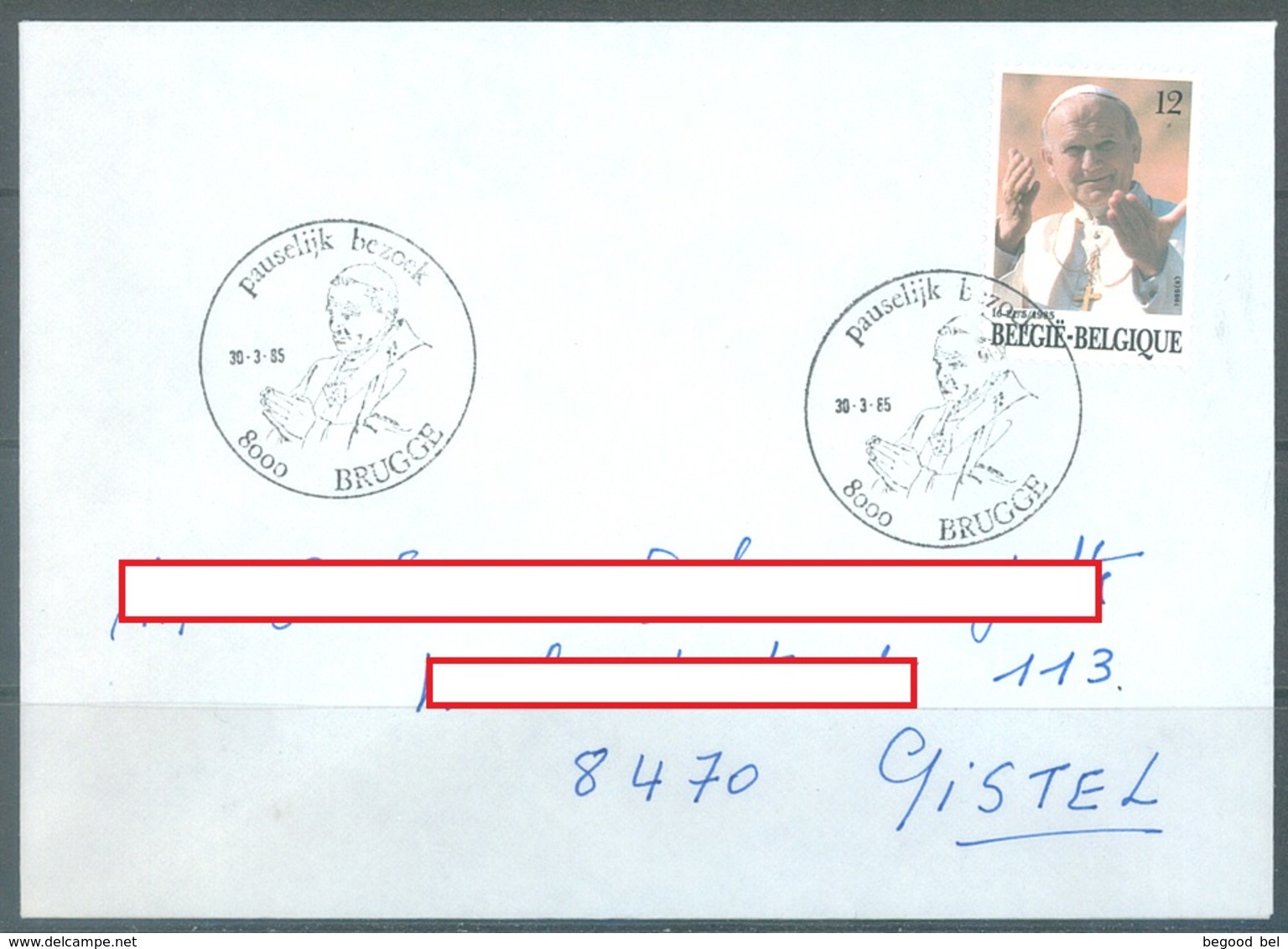 BELGIUM - 30.3.1985 - FDC - JEAN PAUL II - COB 2166 - Lot 19925 - 1981-1990