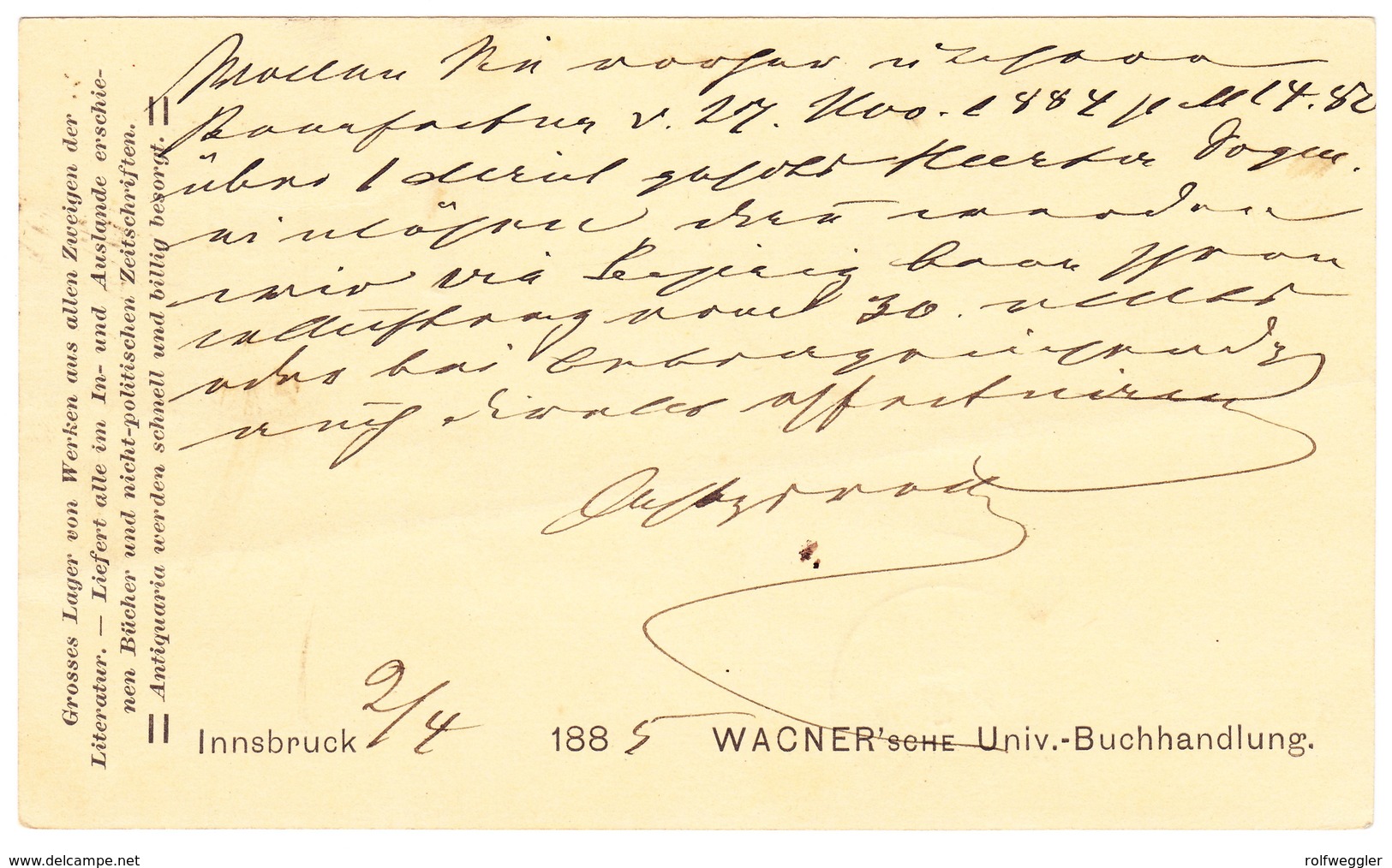 1885 2 Kr Ganzsachenkarte Aus Insbruck Nach Luxembourg, Taxiert, Leichter Waagrechter Bug - Lettres & Documents