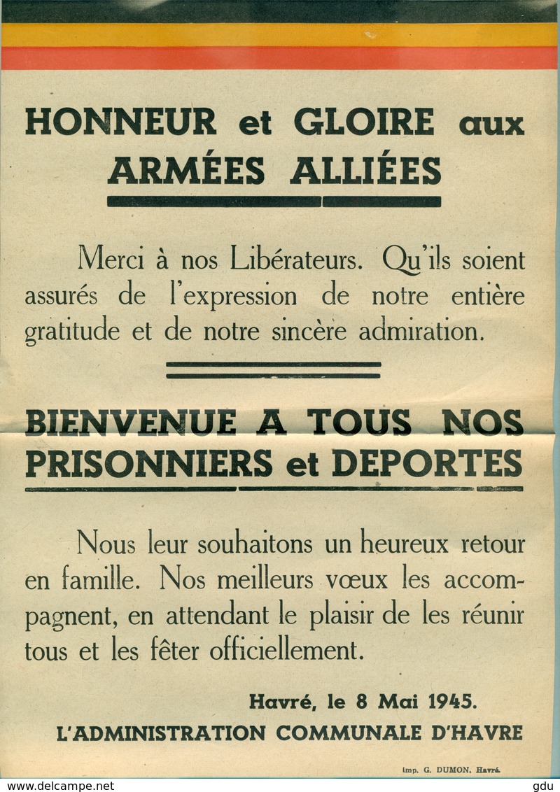 Avis Comunale Pour Rendre Hommage Aux Armée Alliées 1945 - 1939-45