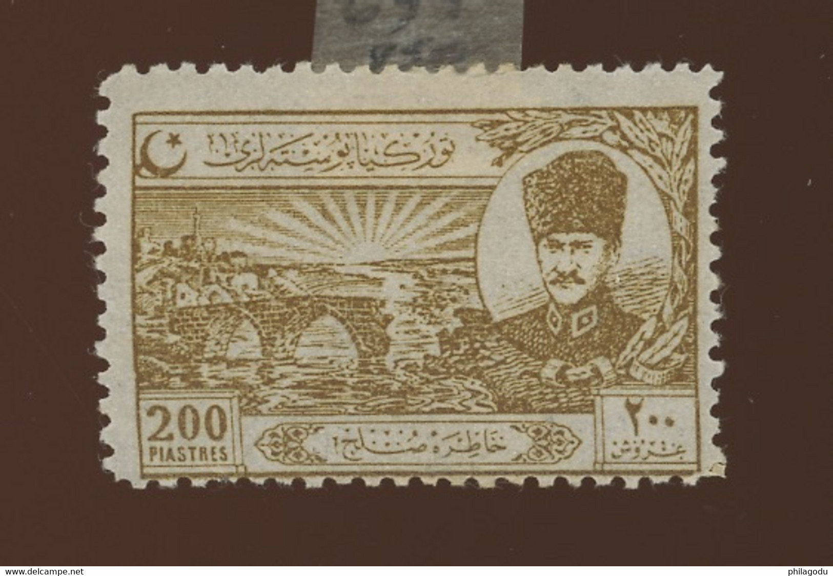 Turquie 1924, 200 Piastres  Mustapha Kemal Pacha, 694*, Cote 100 €, - Neufs