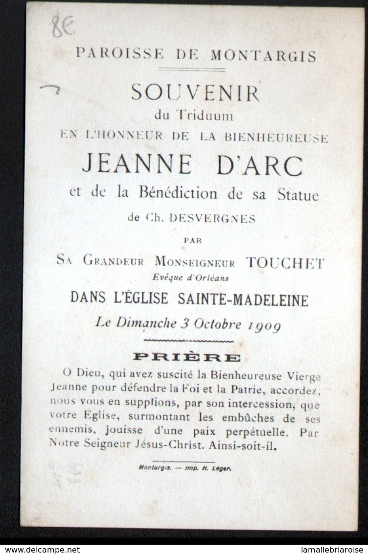 45, Paroisse De MONTARGIS, Souvenir Du Triduum, Benediction De La Statue De Jeanne D'Arc - Montargis