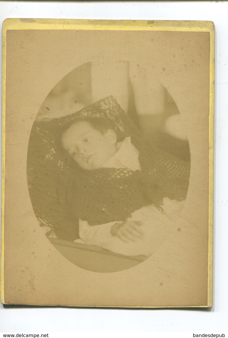 Photographe Jules Aubry Paris Photo Orignale Enfant Mort Croup 1889 - Anciennes (Av. 1900)